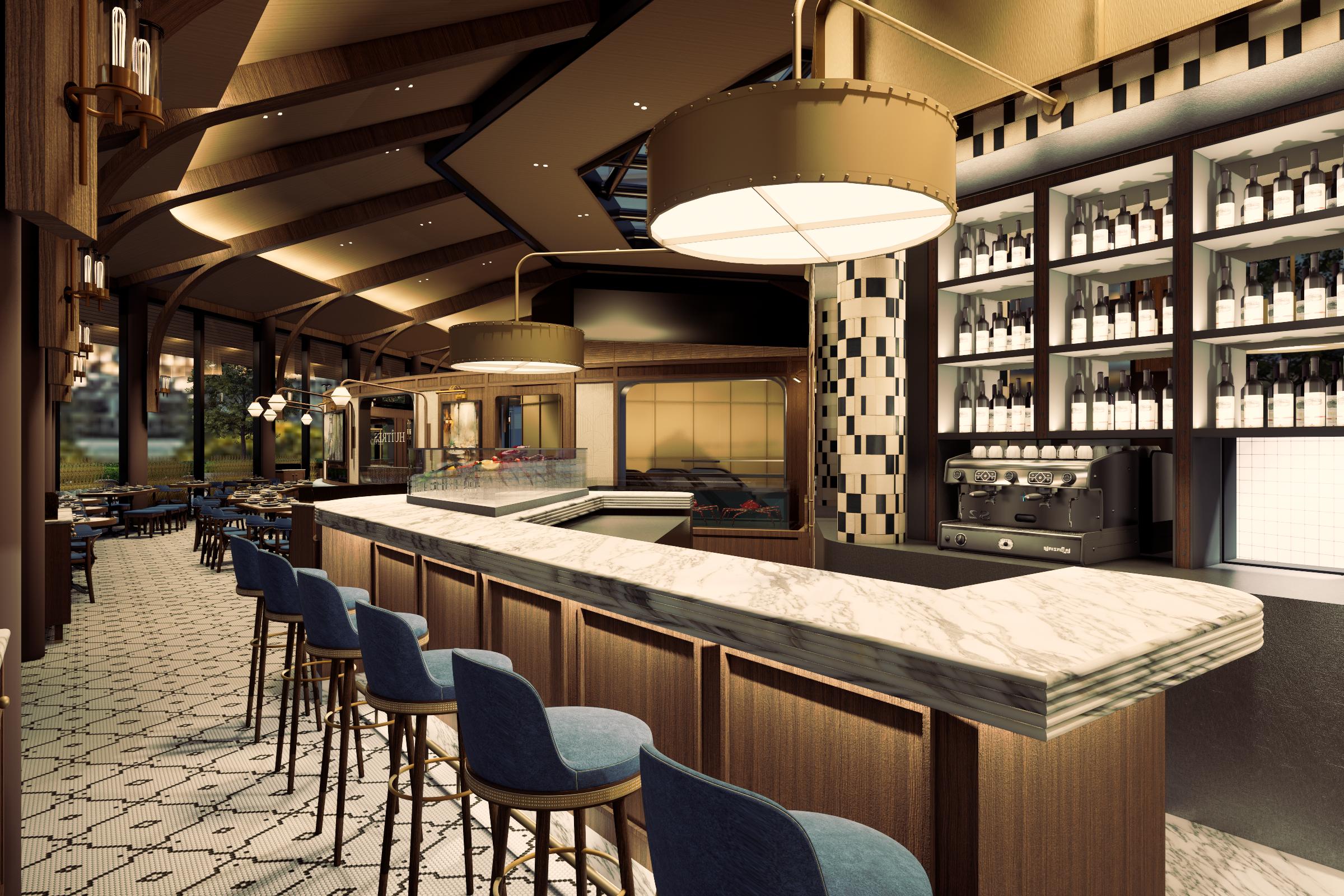 Paname project concept rendering of the bar and dining area by MTMDESIGN