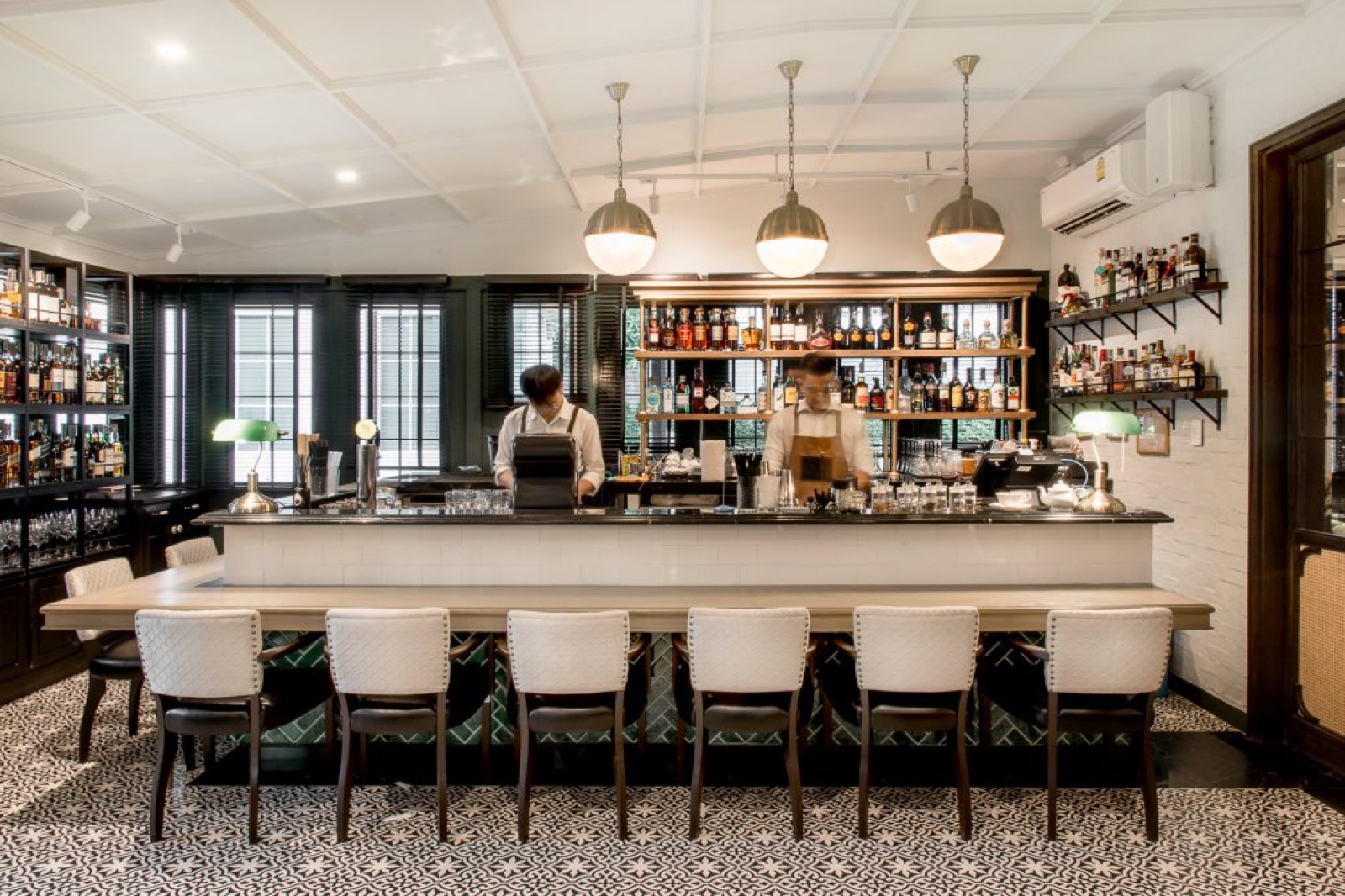 Water Library portfolio — dining room and central bar